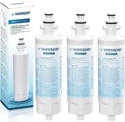 Wessper 3x 4874960100 Gefrier-Kühlschrank Wasserfilter Ersatz Kompatibel Mit Beko 4874960100 4394650100, 9256712, SBS4K; Blomberg IWD1004ET, KFD9952PXDUK; Grundig 487960000; Lamona LAM6100 HJA6110