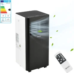 Mobiles Klimagerät Mit ökologischem Kühlmittel Klimaanlage 2600W 3-in-1 Luftkühler Ventilator Entfeuchter 9000 BTU Schwarz/Weiß