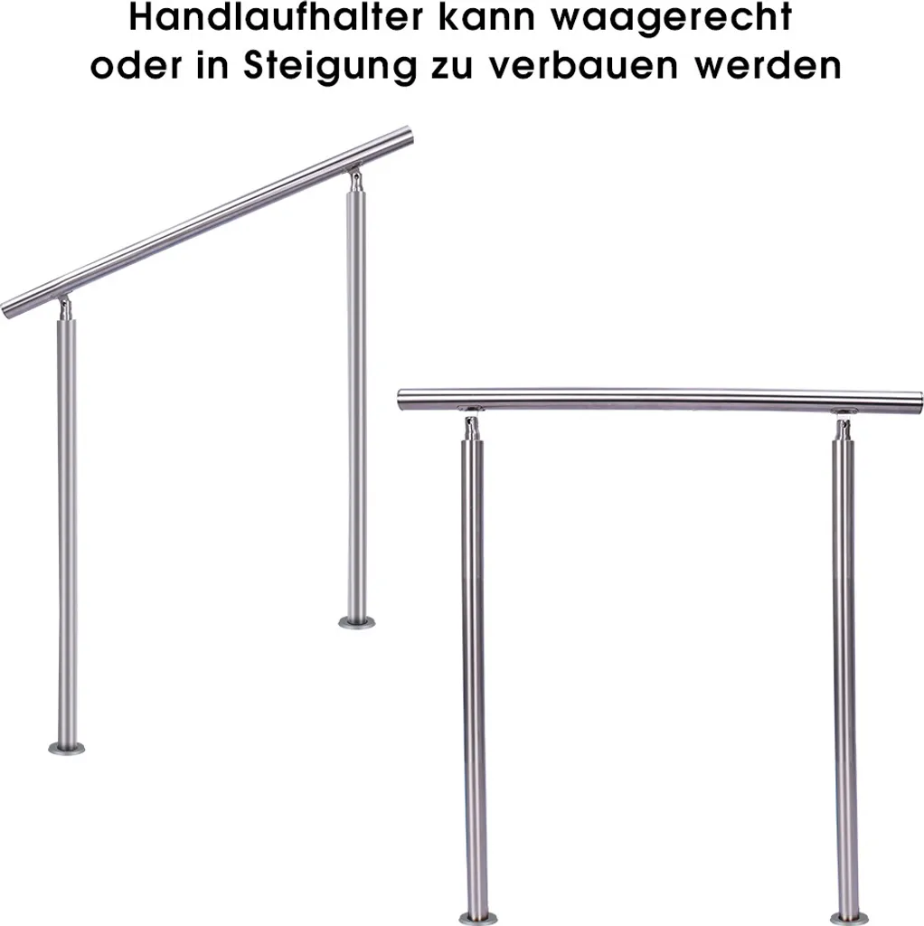 Iropro Treppengeländer Edelstahl Geländer 100cm Ohne Querstäbe Handlauf Balkongeländer Für Innen Außen 4 Iropro Treppengeländer Edelstahl Geländer 100cm Ohne Querstäbe Handlauf Balkongeländer Für Innen Außen – Bild 2