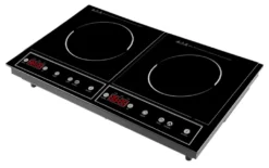 Topmatic DIP.4200.2 Doppel-Induktionskochfeld Induktion Kochplatten Herd 2000W+1400W Schwarz Reise Camping Kocher Herdplatte Kochfeld