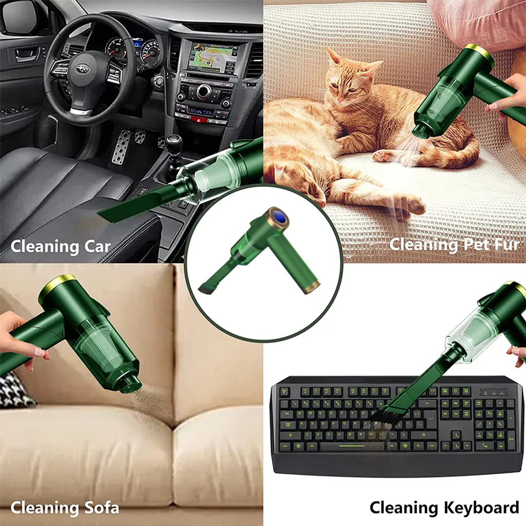 Auto Staubsauger, Rikimxin Handstaubsauger 9000Pa Starke Power Sauger Tragbarer Mini Autostaubsauger Kabellos Wiederaufladbar Staubsauger Mit LED-Licht 90° Rotation Vakuum ,Green 11 Auto Staubsauger, Rikimxin Handstaubsauger 9000Pa Starke Power Sauger Tragbarer Mini Autostaubsauger Kabellos Wiederaufladbar Staubsauger Mit LED-Licht 90° Rotation Vakuum ,Green – Bild 9