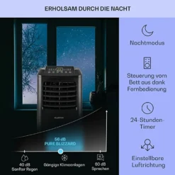 Klarstein Mobile Klimaanlage Mit Abluftschlauch - Ventilator Luftentfeuchter Nachtmodus Funktion - 7.000 BTU 21-34 M² - Mobiles Klimagerät Mit Fernbedienung - Air Conditioner Mobil - Schwarz -Haushaltswaren Store ab50383adf29b9d9ed1767ccf74a59a6