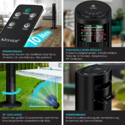 KESSER® Turmventilator Mit Fernbedienung | 120 Cm | Oszilation | 55W | LED-Display | Ventilator Mit 3 Geschwindigkeitsstufen + Timer Bis 12 Stunden + 3 Betriebsmodi + 90° Oszillierend Towerventilator, Farbe:Schwarz 14 KESSER® Turmventilator Mit Fernbedienung | 120 Cm | Oszilation | 55W | LED-Display | Ventilator Mit 3 Geschwindigkeitsstufen + Timer Bis 12 Stunden + 3 Betriebsmodi + 90° Oszillierend Towerventilator, Farbe:Schwarz -Haushaltswaren Store ab8e6963f0f664c5b0d4fe7fc54ff961