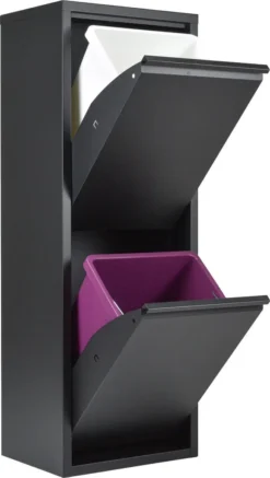 Naturn Living™ Mülleimer Aus Metall | Mülleimer Mülltrennung 2 Container | Mülleimer | Papierkörbe | Abfalleimer | Mattschwarz -Haushaltswaren Store abb5f69193de81f4264a497c6a0de7f8