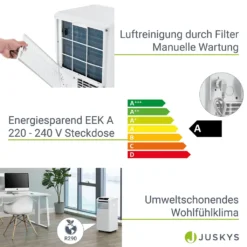 Juskys Lokale Klimaanlage MK950W2 Mit Fernbedienung & Timer - 9000 BTU – 3in1 Klimagerät Zur Kühlung, Ventilation, Entfeuchtung - Energieklasse A 25 Juskys Lokale Klimaanlage MK950W2 Mit Fernbedienung & Timer - 9000 BTU – 3in1 Klimagerät Zur Kühlung, Ventilation, Entfeuchtung - Energieklasse A -Haushaltswaren Store acd32da15e2e2f59a868986d86f0da24