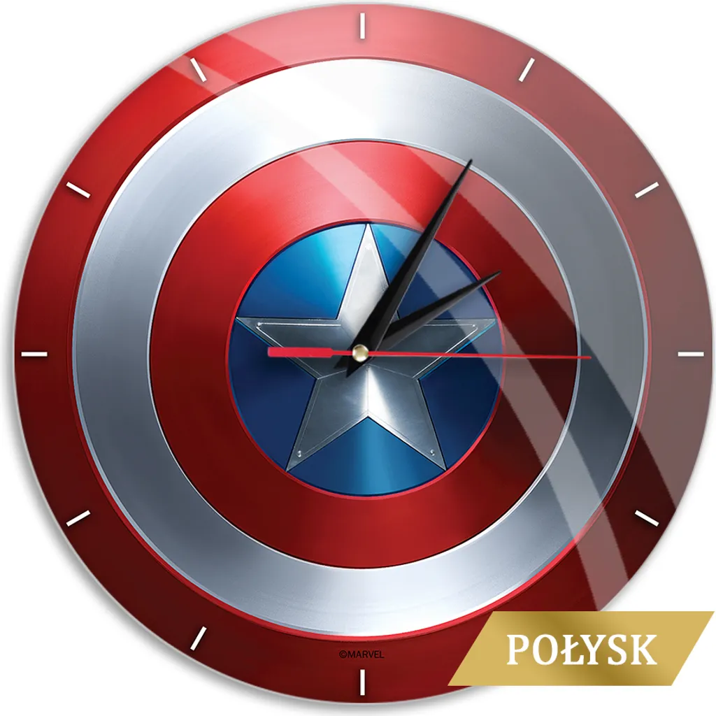 Wanduhr Glänzend - Captain America Marvel Red 3 Wanduhr Glänzend - Captain America Marvel Red