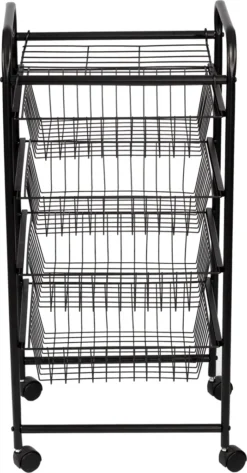 Küchenwagen ’Rudbjerg’ Mit 4 Gitterkörben Metall Schwarz 12 Küchenwagen ’Rudbjerg’ Mit 4 Gitterkörben Metall Schwarz -Haushaltswaren Store ad1215aa3c9bd736aabac8d10a91cae9