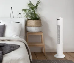 Bestron Turmventilator Mit 3 Geschwindigkeitsstufen, Inkl. 75° Oszillation-Funktion, Timer, Höhe: 78cm, 35W, AFT760Z, Farbe: Weiß -Haushaltswaren Store aeb62c9847e5e7878748489643014c13