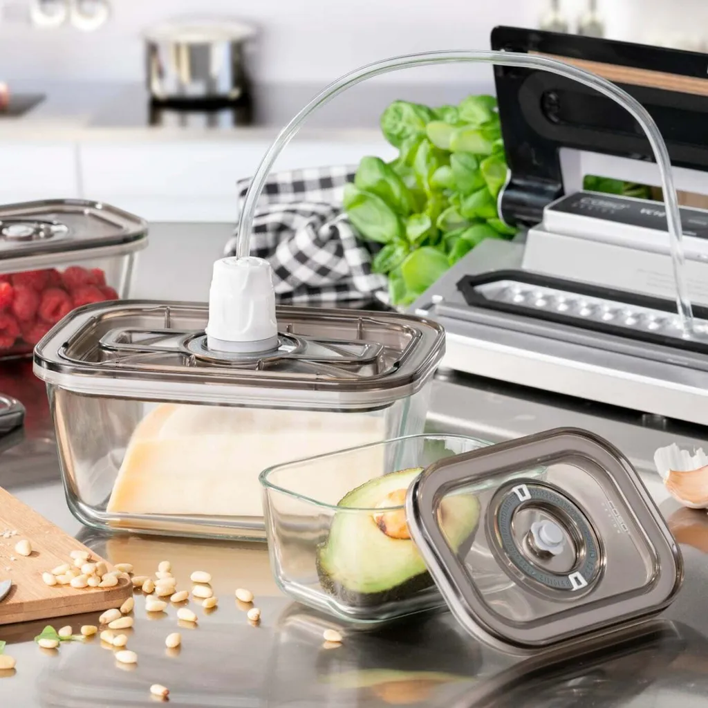 Caso Vakuum-Frischebehälter 3er Set - Für Platzsparende Aufbewahrung (1er Pack) 14 Caso Vakuum-Frischebehälter 3er Set - Für Platzsparende Aufbewahrung (1er Pack) – Bild 12