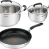 Tefal G7155S14 Cook&Cool Edelstahl Topfset 5-teilig Mit Glasdeckel Inkl. 28 Cm Bratpfanne Mit ThermoSpot, Für Alle Herdarten -Haushaltswaren Store b01fbdcecd02716c950ec3d01ef50802