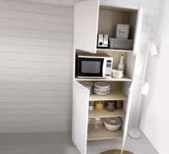 Küchenschrank Mit 4 Türen & 1 Ablage - Weiß & Eichefarben - WAJDI -Haushaltswaren Store b12cf0be1836c88bc195cc591ac9a573