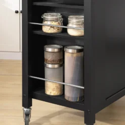 SoBuy FKW108-SCH Design Küchenwagen Mit Edelstahlplatte Kücheninsel Küchenschrank Rollwagen Sideboard Servierwagen Schwarz BHT Ca.: 107x94x46cm -Haushaltswaren Store b1de1e3ff4d6129829d3e1a41ed6e003