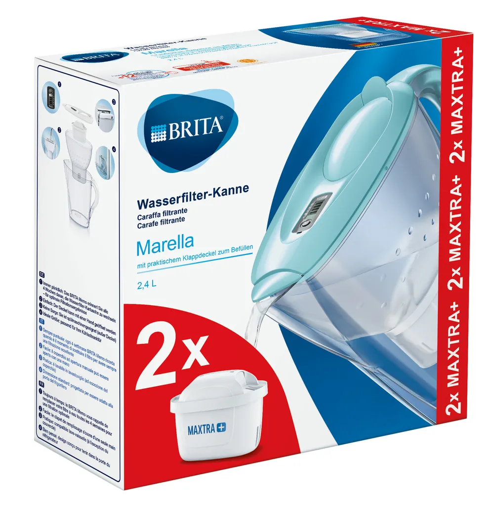 Brita Wasserfilter-Kanne Marella Hellblau Inkl. 2 MAXTRA+ 4 Brita Wasserfilter-Kanne Marella Hellblau Inkl. 2 MAXTRA+ – Bild 2