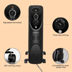 Aigostar Ölradiator Energiesparend 2500W Elektrische Heizung Mobile Ölgefüllter Elektro Heizkörper, Radiator 13 Rippen, 3 Heizstufen, Thermostat Überhitzungsschutz, Schwarz -Haushaltswaren Store b25e3d1696045aade67d7955bdffd526