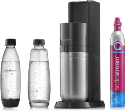 SodaStream DuoTitan Trinkwassersprudler, Inkl. 1x 1 Liter Glasflasche, 1x 1 Liter PET, 1 X Quick Connect Zylinder -Haushaltswaren Store b286ce5d3d02012a4ac9a9fcb14bf28f