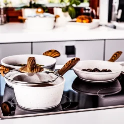 Ambition Nature Topf Mit Deckel 16cm 1200 Ml Aluminium Mehrschichtboden Braun Ecru Pfluon Cookmark (PTFE) Induktionsgeeignet -Haushaltswaren Store b2f0e8d9c1b116e3fac45a48f05aa26e