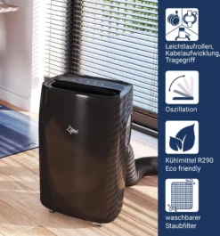 SUNTEC Mobiles Lokales Klimagerät Progress 9.000 R290 | Für Räume Bis 80m3 (34 M2) | Inkl. Abluftschlauch | Kühler Und Entfeuchter Mit ökologischem Kühlmittel R290 | 9.000 BTU/h, EEK A -Haushaltswaren Store b31f7156edf868541e7fc5b64b327f93