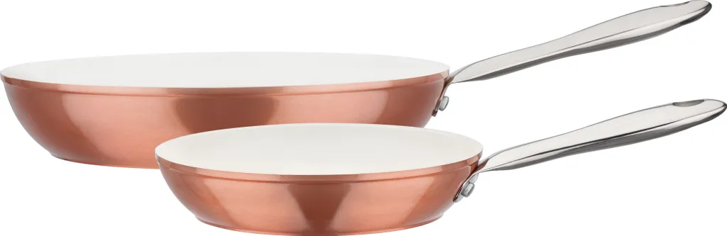 GSW Pfannen-Set Kupfer-Bronze 2-tlg., Aluminium, Edelstahl Rostfrei, Bratpfanne ø Ca. 20 X H 4,3cm / ø Ca. 28 X H 5,4cm 3 GSW Pfannen-Set Kupfer-Bronze 2-tlg., Aluminium, Edelstahl Rostfrei, Bratpfanne ø Ca. 20 X H 4,3cm / ø Ca. 28 X H 5,4cm