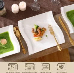 MALACASA, Serie Flora, 18 Tlg . Set Cremeweiß Porzellan Kaffeeservice Geschirrset Mit Je 6 Kuchenteller, 6 Tasse 220ml, 6 Untertasse Für 6 Personen -Haushaltswaren Store b3b2b99cd45d8f578676a947155df92b