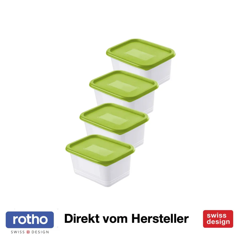 ROTHO Set Gefrierdosen 4 X 0.75 L DOMINO, Farbe:Limettengrün 3 ROTHO Set Gefrierdosen 4 X 0.75 L DOMINO, Farbe:Limettengrün