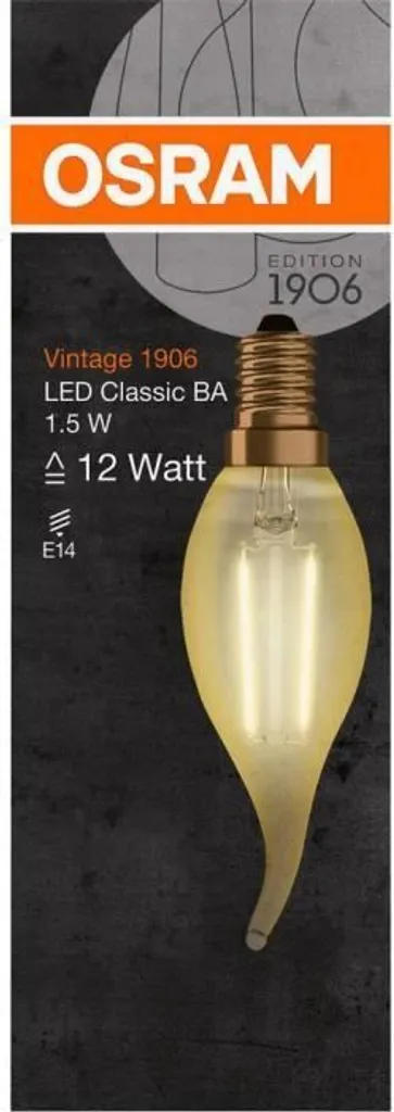 Osram LED Leuchtmittel Vintage 1906 Cla BA E14 1,5W Warmweiß, Amber 6 Osram LED Leuchtmittel Vintage 1906 Cla BA E14 1,5W Warmweiß, Amber – Bild 4