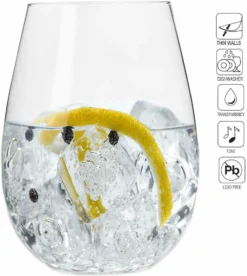 KROSNO Harmony Große Weißweingläser Ohne Stiel, 6er-Set, 500 Ml -Haushaltswaren Store b4966da070c9595723acb7eba022435e