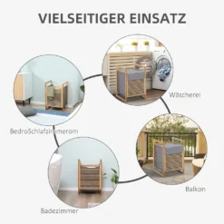HOMCOM Wäschekorb Wäschebox Wäschesammler Mit Waschbarem Wäschesack Deckel Wäschesack Tuchsack Bambus Leinenartiges Polyester Natur+Grau 40 X 35 X 60,5 Cm 14 HOMCOM Wäschekorb Wäschebox Wäschesammler Mit Waschbarem Wäschesack Deckel Wäschesack Tuchsack Bambus Leinenartiges Polyester Natur+Grau 40 X 35 X 60,5 Cm -Haushaltswaren Store b4f14f15bd164df35725f37b462ec3a0