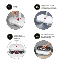 MAXXMEE Akku-Rotationsmopp - Rotierende Mikrofaserpads - Weiß Bodenwischer Akku Spray Mopp Spraymop Set Sprühwischer Tank Rotation Wischmopp -Haushaltswaren Store b5fc9959f2f91c758942c77e9196ac91