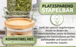PORADA 12 Stapelbare Gewürzgläser Set 150ml Glasbehälter Mit Deckel Aufbewahrung Küche Gewürzdosen Vorratsdosen Glas Mit Deckel Aufbewahrungsgläser Küchenorganisation Aufbewahrung… -Haushaltswaren Store b668038f6899bdeaeecd00b88a3e00ee