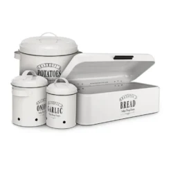 Klarstein Granrosi Georgia Vorratsbehälter Vorratstopf 3er-Set , Knoblauchtopf, Zwiebeltopf, Kartoffeltopf , Emaille-Stahlblech , Rostfrei , Lüftungsöffnungen , Vintage-Design , Creme 12 Klarstein Granrosi Georgia Vorratsbehälter Vorratstopf 3er-Set , Knoblauchtopf, Zwiebeltopf, Kartoffeltopf , Emaille-Stahlblech , Rostfrei , Lüftungsöffnungen , Vintage-Design , Creme -Haushaltswaren Store b6a3d3cf231abb0442f5f743eb26b1e9