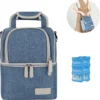 Muttermilch-Kühltasche Mit Kühlakkus, Doppellagig, Passend Für 3 Flaschen, Bis Zu 255 Ml, Für Stillen, Muttermilch, Pumpbeutel, Rucksack ,Denim Blue -Haushaltswaren Store b6b6fb718d0ac986dcb0f22d752b1ec0