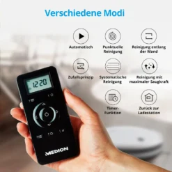 MEDION Saugroboter Mit Wischfunktion Und Systematischer Navigation P20 SW (Modell 2021, 2.000 Pa Saugkraft, Inkl. Fernbedienung, Ladestation, Tierhaar Allergiker Optimiert) -Haushaltswaren Store b7854c5b65e73a45e2eb25f14a22b1c6