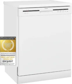 Exquisit Geschirrspüler GSP6012-030E Weiss | Standgerät | 12 Gedecke | Weiß