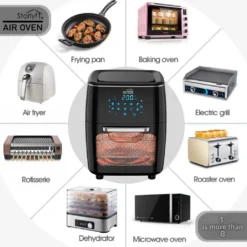Starlyf® Air Oven XXL – 12 Liter Heißluftfriteuse Mit 10 Programmen Und Rotisserie-Funktion, Drehspieß, LED Display Mit Touch Screen, 1700 Watt , Ohne ÖL - Airfryer, Heißluft, Fritteuse, Heißluftofen, Backofen, Dehydrator, Grill 22 Starlyf® Air Oven XXL – 12 Liter Heißluftfriteuse Mit 10 Programmen Und Rotisserie-Funktion, Drehspieß, LED Display Mit Touch Screen, 1700 Watt , Ohne ÖL - Airfryer, Heißluft, Fritteuse, Heißluftofen, Backofen, Dehydrator, Grill -Haushaltswaren Store b863a5bdef9d325ae0ca46dbebf8b823