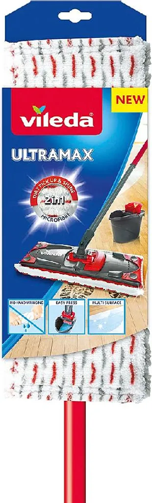 Vileda Bodenwischer Ultramax Mit Stiel, Rot/grau 3 Vileda Bodenwischer Ultramax Mit Stiel, Rot/grau