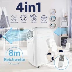 Blaupunkt Klimagerät ARRIFANA 1414L, Mobile Klimaanlage Für Zuhause, Büro Oder Wohnwagen, Wohnmobil [Energieklasse A/A+]. 14000 BTU (4 KW) -Haushaltswaren Store b9f9f02833888ea0f306f58a0ad3b771