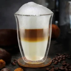 Creano Doppelwandige Gläser 250ml „DG-V“, 2er Set, Thermoglas Doppelwandig Aus Borosilikatglas, Kaffeegläser, Teegläser, Latte Gläser, Doppelwandgläser -Haushaltswaren Store ba7ec66eafdabca8dc71826dd6b9558a