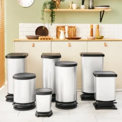 ROTHO Treteimer Duo 50 L PASO, Farbe:Silber Metallic 14 ROTHO Treteimer Duo 50 L PASO, Farbe:Silber Metallic -Haushaltswaren Store bb2f36057eb8410e3d7e633792fc1d81