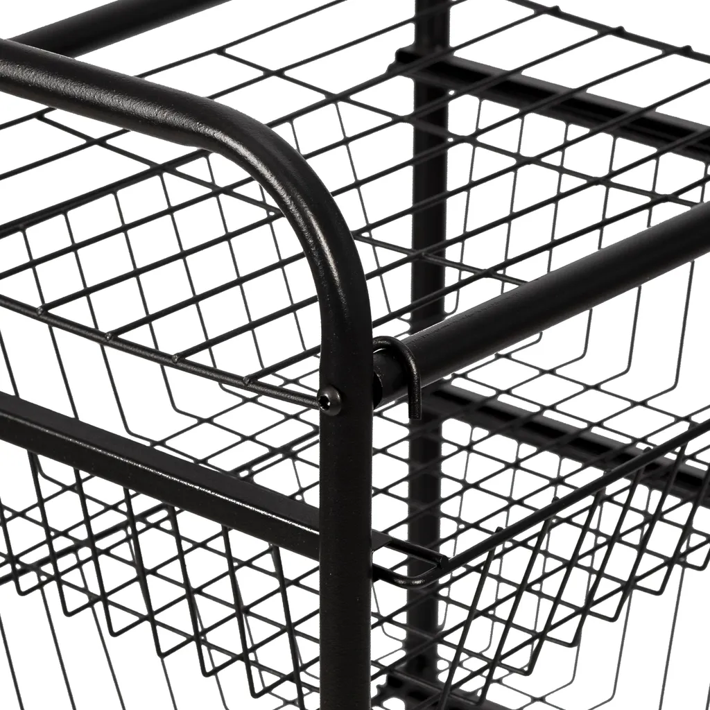 Küchenwagen ’Rudbjerg’ Mit 4 Gitterkörben Metall Schwarz 8 Küchenwagen ’Rudbjerg’ Mit 4 Gitterkörben Metall Schwarz – Bild 6