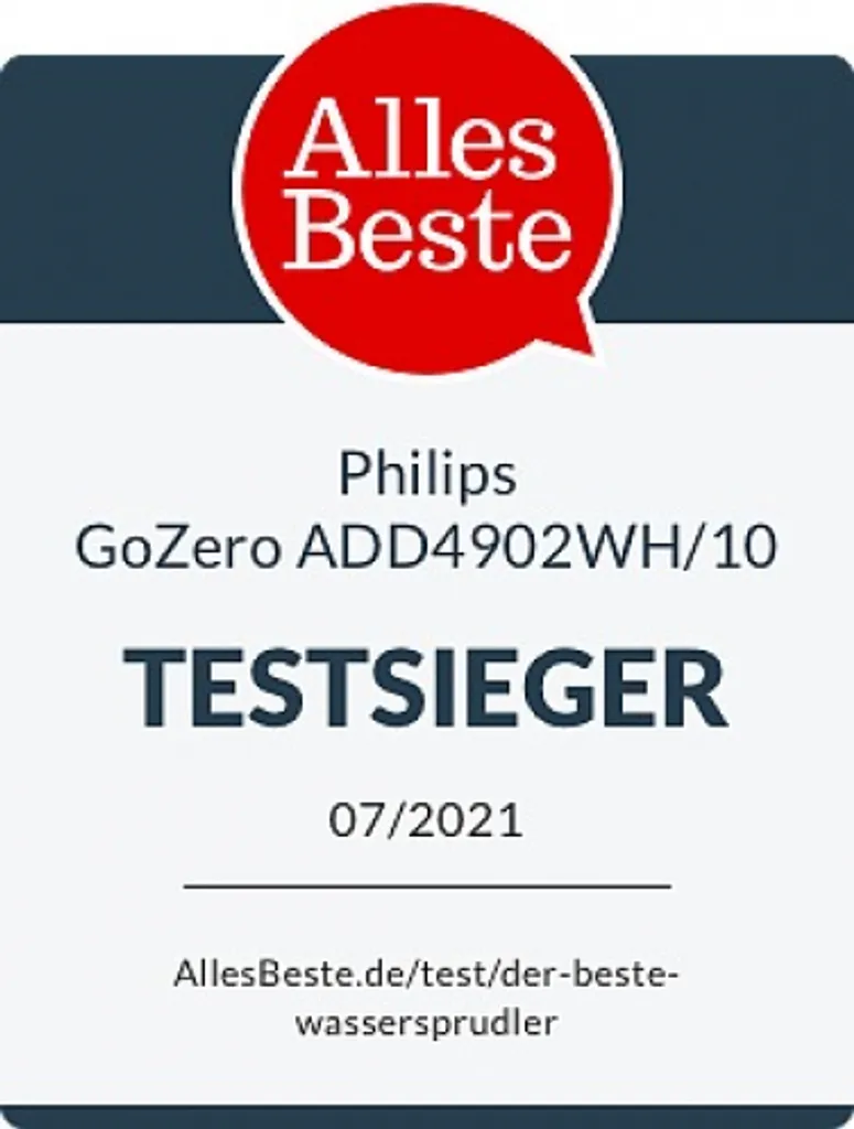 PHILIPS AQUA Soda Maker Wassersprudler + 425 G CO²-Zylinder + 1 PET-Flasche 1 Liter, Weiß 4 PHILIPS AQUA Soda Maker Wassersprudler + 425 G CO²-Zylinder + 1 PET-Flasche 1 Liter, Weiß – Bild 2