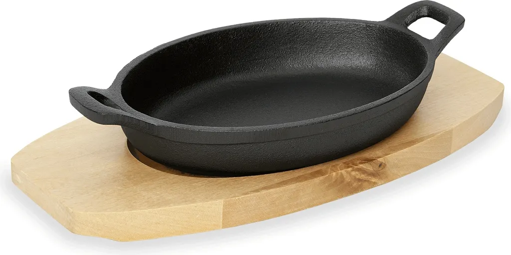 Servierpfanne Mit Holzuntersetzer, Gusseisen, 15,5x9,5 Cm - 24x17,5 Cm Wählbar : Servierpfanne Mit Holzuntersetzer, 21,5 X 5,5 Cm, Variante: Servierpfanne Mit Holzuntersetzer, 21,5 X 5,5 Cm 3 Servierpfanne Mit Holzuntersetzer, Gusseisen, 15,5x9,5 Cm - 24x17,5 Cm Wählbar : Servierpfanne Mit Holzuntersetzer, 21,5 X 5,5 Cm, Variante: Servierpfanne Mit Holzuntersetzer, 21,5 X 5,5 Cm