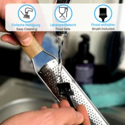 REDSALT® Premium Zester Edelstahl Reibe Mit Holzgriff | Rasiermesserscharfe Klinge | Küchenreibe Für Zitrone Ingwer Muskatnuss | Parmesanreibe Ingwerreibe Zitronenreibe Käsereibe 13 REDSALT® Premium Zester Edelstahl Reibe Mit Holzgriff | Rasiermesserscharfe Klinge | Küchenreibe Für Zitrone Ingwer Muskatnuss | Parmesanreibe Ingwerreibe Zitronenreibe Käsereibe -Haushaltswaren Store bbfa43db968ac87ce7b16e940ef369d1