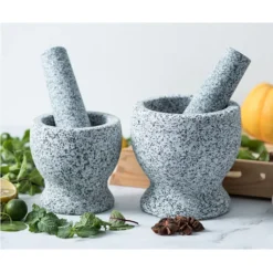 Granit-Mörser-Set Mit Schutzboden, Holzlöffel Und Gratis EBook – Mörser Und Stößel Aus Stabilem Und Geruchlosem Granit – Gewürzmörser,klein -Haushaltswaren Store bc39fdfa2bd4fa8c0851b375f4537843