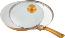 CERAMICORE - 5ER-SET KERAMIK-Beschichtung Mit Glasdeckel Bratpfannenset 20cm 24cm 28cm Pfannenset Aluminium Gold 10 CERAMICORE - 5ER-SET KERAMIK-Beschichtung Mit Glasdeckel Bratpfannenset 20cm 24cm 28cm Pfannenset Aluminium Gold -Haushaltswaren Store bc4de32ebb009e11153c26fff0e53f65