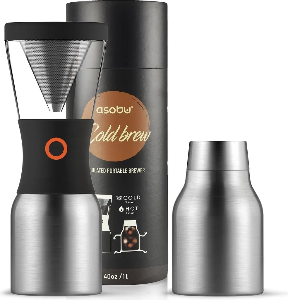 Asobu Cold Brew Kaffeezubereiter 1 Liter Silber 3 Asobu Cold Brew Kaffeezubereiter 1 Liter Silber