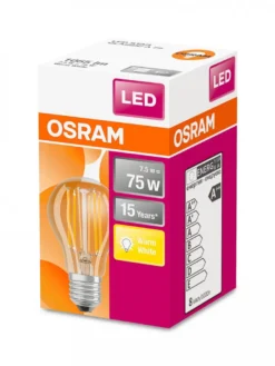 Osram LED Filament Leuchtmittel Retrofit Birnenform 8W = 75W E27 Klar Warmweiß 2700K FS -Haushaltswaren Store bc9f9a12cae71e6191543b25f3e6614b