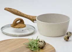 Ambition Nature Topf Mit Deckel 16cm 1200 Ml Aluminium Mehrschichtboden Braun Ecru Pfluon Cookmark (PTFE) Induktionsgeeignet -Haushaltswaren Store bd346e1de11348e5eb85ee37f23eb539