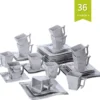 MALACASA, Serie Flora, 36 Tlg. Marmor Porzellan Kaffeeservice Geschirrset Mit 12 Kuchenteller, 12 Tasse 220ml, 12 Untertasse Für 12 Personen -Haushaltswaren Store bd42e278a505684876e09aa6270ab52d