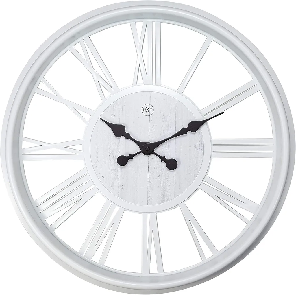 NeXtime 7346WI Wanduhren, Metall, Kunststoff Weiß, Ø 51cm BIG XXL XL Vintage 4 NeXtime 7346WI Wanduhren, Metall, Kunststoff Weiß, Ø 51cm BIG XXL XL Vintage – Bild 2