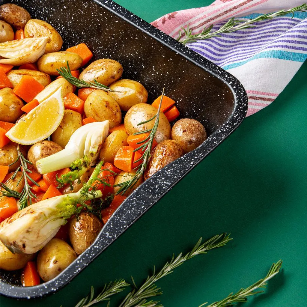 NAVA Backblech / Tiefbackblech Mit Granitbeschichtung NATURE Zum Backen Von Fleisch Kuchen 39,5x33,5x7 Cm 6,5l 4 NAVA Backblech / Tiefbackblech Mit Granitbeschichtung NATURE Zum Backen Von Fleisch Kuchen 39,5x33,5x7 Cm 6,5l – Bild 2